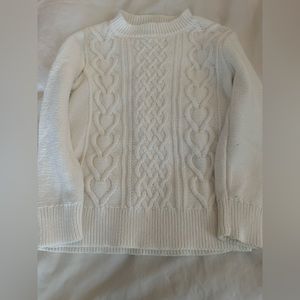 Crewcuts ivory cable knit sweater size 6-7 (like new)